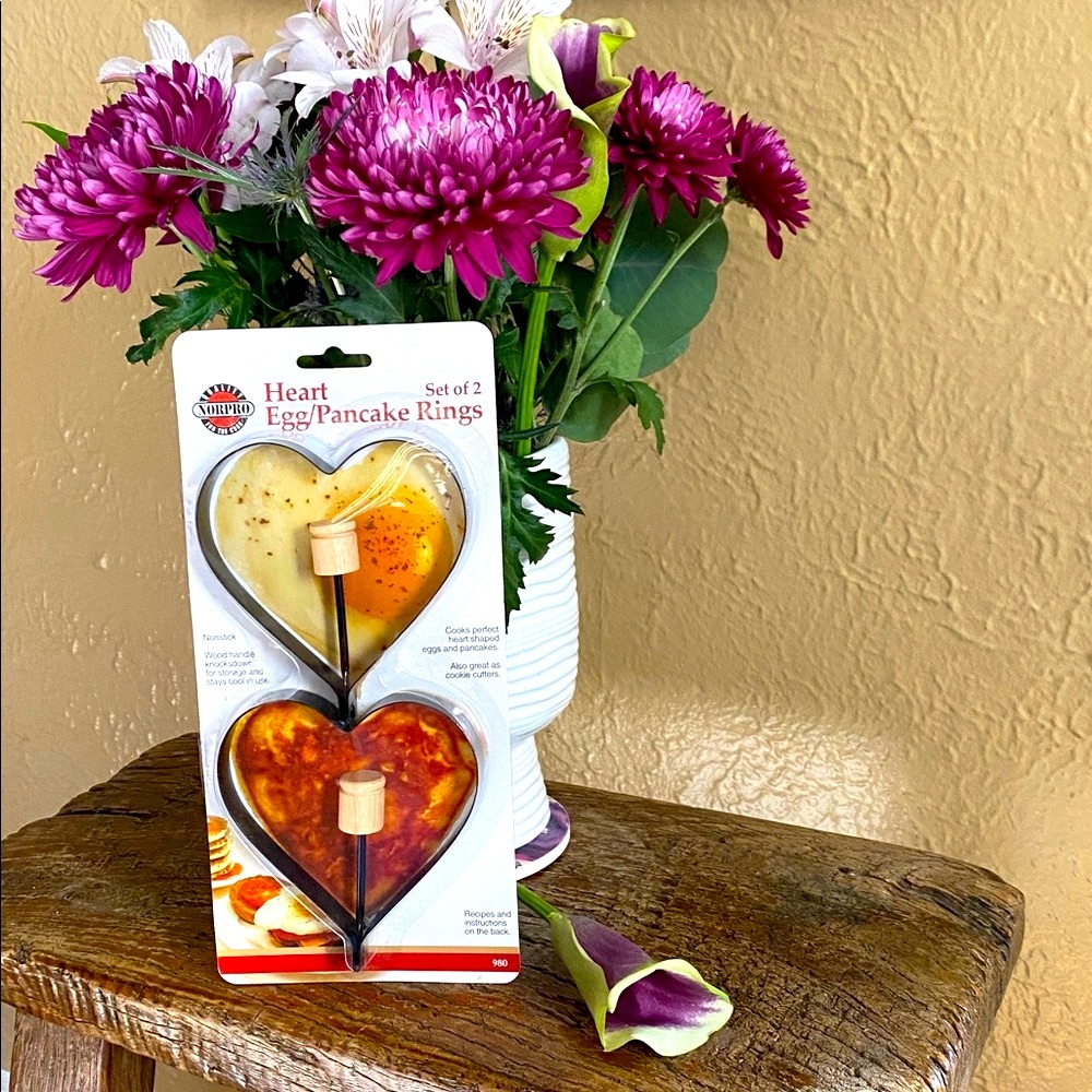 ♥️Heart Shaped♥️Egg & Pancake Rings - Picture 2 of 2